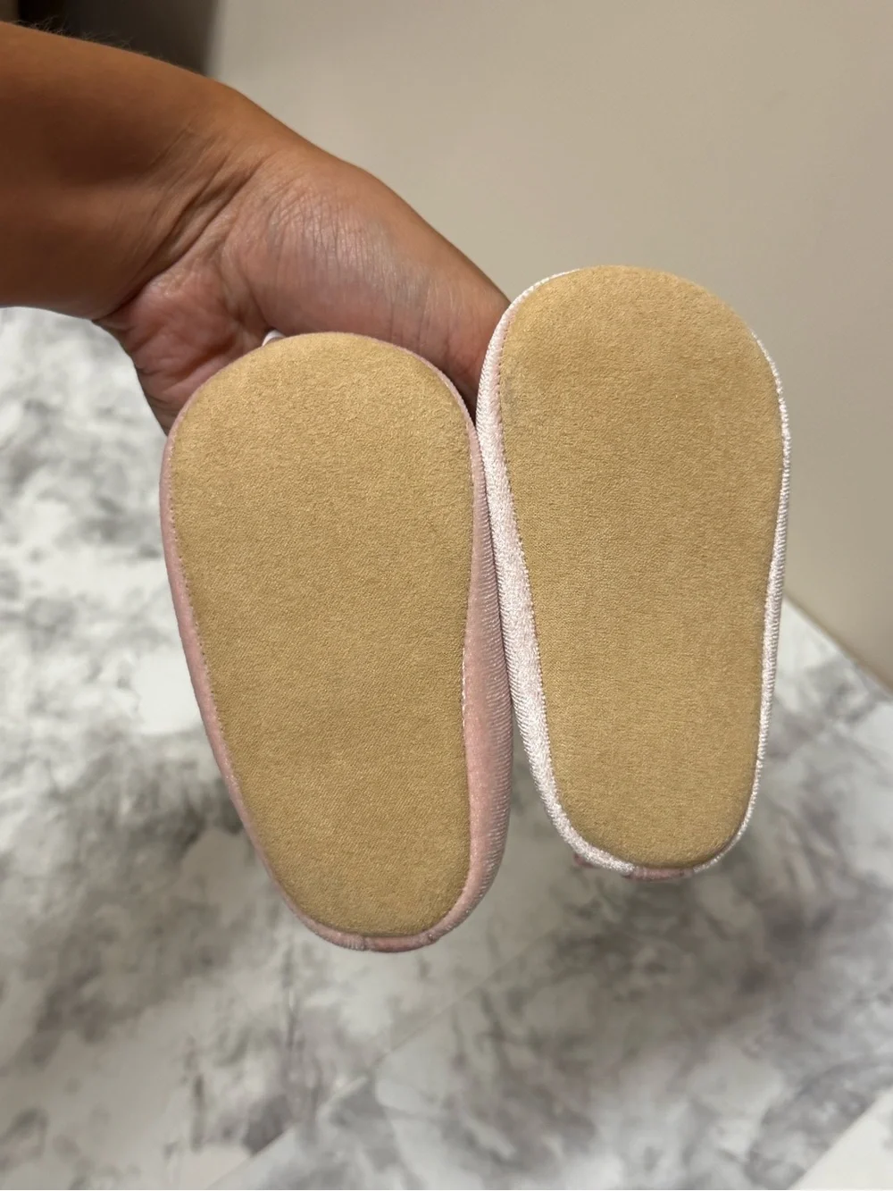 Rising Star Pink Velvet Bow Baby Mary Jane Shoes